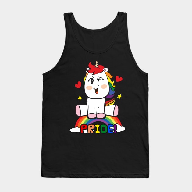 LGBTQ Pride Over the Rainbow Unicorn Equality Gift Tank Top by creative